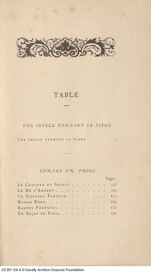 16.5 x 9.5 cm; 7 s.p. + 342 p. + 4 s.p., l. 1 bookplate CPC on recto and C. P. Cavafy’s handwritten initials with pencil on